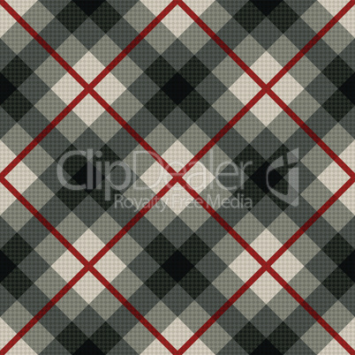 Diagonal seamless fabric pattern in gray and red