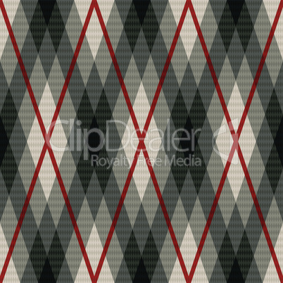 Rhombic seamless fabric pattern in gray and red