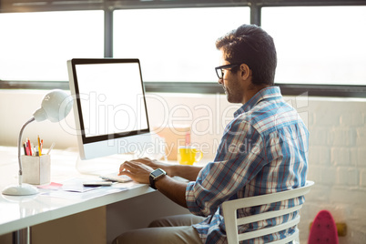 Business executive working on computer Business executive working on computer