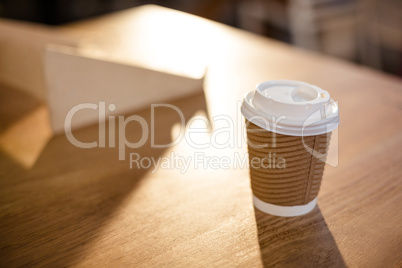 Disposable cup on a table