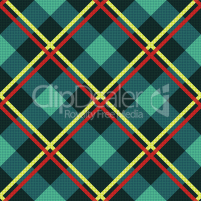 Diagonal seamless fabric pattern mainly in turquoise