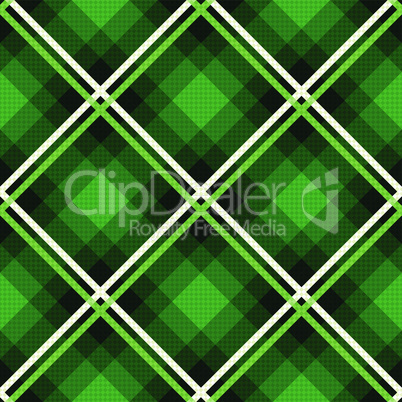 Diagonal seamless fabric pattern mainly in emerald hues