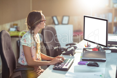 Woman working on computer