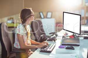 Woman working on computer