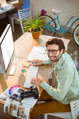 Graphic designer working on computer