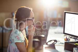 Woman working on computer