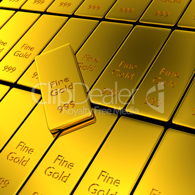 Gold bars, 3d rendering