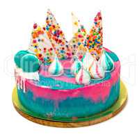 Birthday Vibrant Cake with Colorful Sprinkles