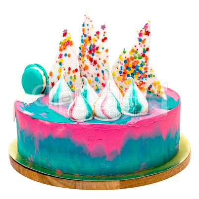 Birthday Vibrant Cake with Colorful Sprinkles