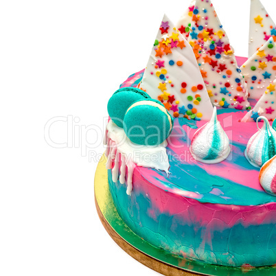 Birthday Vibrant Cake with Colorful Sprinkles