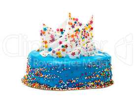 Birthday Blue Cake with Colorful Sprinkles
