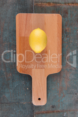 Lemon on cutting board