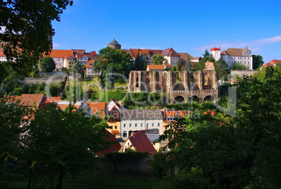 Bautzen Ortenburg und Nicolaikirchenruine - castle Ortenburg and St Nikolai Church ruin, Bautzen, Saxony, Germany