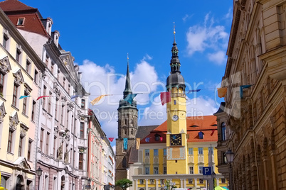 Bautzen Rathaus in der Oberlausitz - town Bautzen town hall in Upper Lusatia