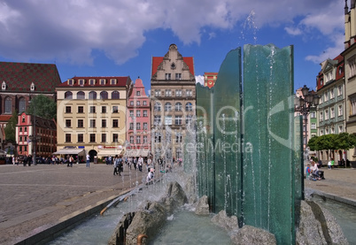 Breslau Springbrunnen am Markt - Breslau fountain on main square
