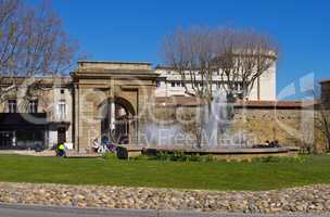 Carcassonne Brunnen - fountain in Carcassonne, France