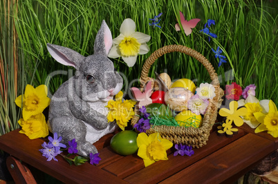 Osterhase mit Osterkorb - easter bunny with easter basket