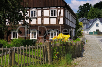 Umgebindehaus in der Oberlausitz - half-timbered house in Upper Lusatia