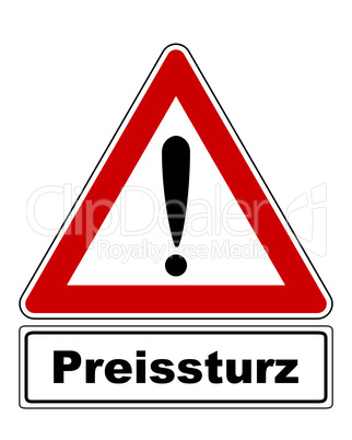 Warnschild mit Ausrufezeichen und Zusatzinformation