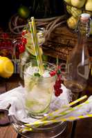 Apple currant soda with lime