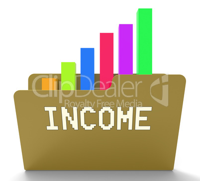 Income File Indicates Business Graph And Binder 3d Rendering
