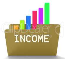 Income File Indicates Business Graph And Binder 3d Rendering