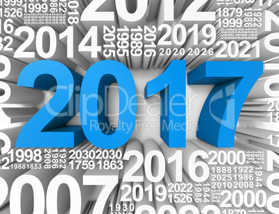 Twenty Seventeen Indicates Happy New Year And Annual 3d Renderin