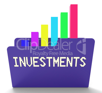 Investments File Represents Charts Graph And Chart 3d Rendering