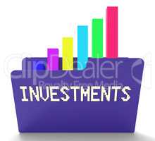 Investments File Represents Charts Graph And Chart 3d Rendering