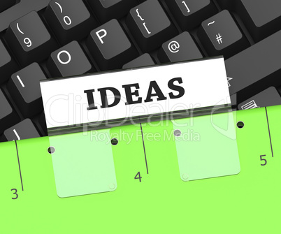 Ideas File Indicates Thoughts Document And Creative 3d Rendering