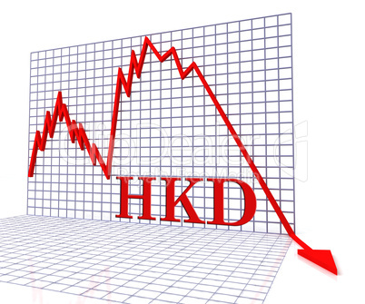 Hkd Graph Negative Means Hong Kong Dollar And Coinage 3d Renderi