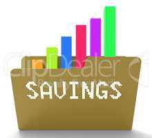 Savings File Means Business Graph And Bank 3d Rendering