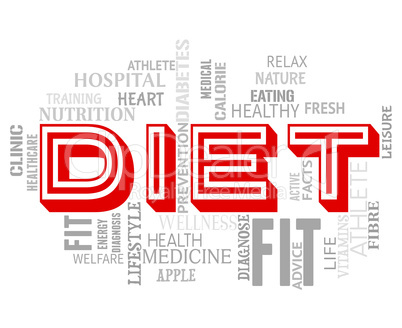 Diet Words Indicates Lose Weight And Dieting