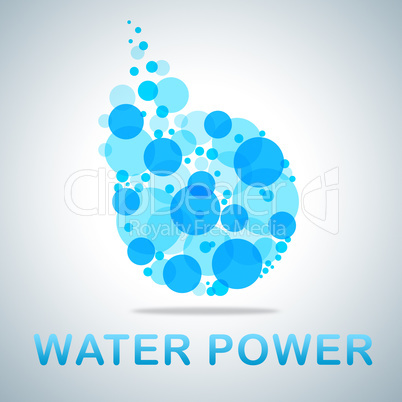 Water power icon shows h2o energy and strength