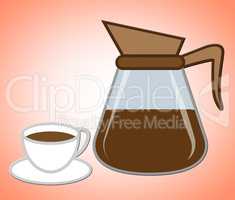 Coffee Pot Represents Coffeemaker Carafe And Coffeepot