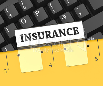 Insurance File Represents Binder Organize And Insure 3d Renderin