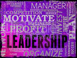 Leadership Words Shows Command Guidance And Influence