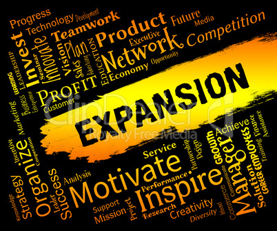 Expansion Words Shows Growth Rising And Improvement