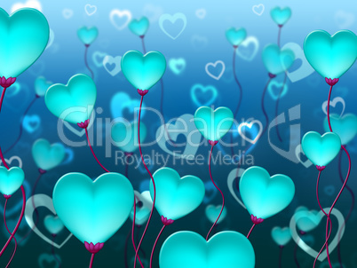 Blue Hearts Background Means Valentines Day And Backgrounds