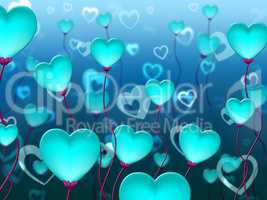 Blue Hearts Background Means Valentines Day And Backgrounds