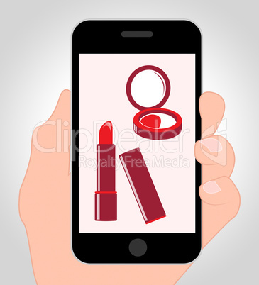 Makeup Online Indicates Mobile Phone And Cellphone