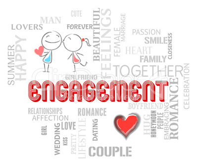 Engagement Couple Represents Find Love And Affection