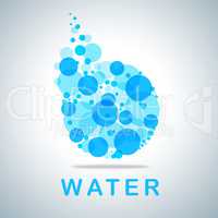 Water Symbol Indicates Fresh Nature And Clear