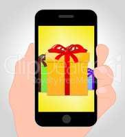 Gifts Online Represents Mobile Phone And Box