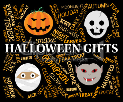 Halloween Gifts Indicates Trick Or Treat And Celebrate