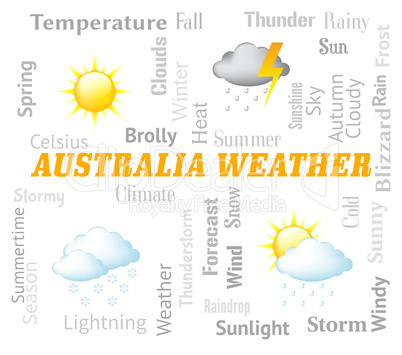 Australia Weather Indicates Meteorological Conditions And Forecast