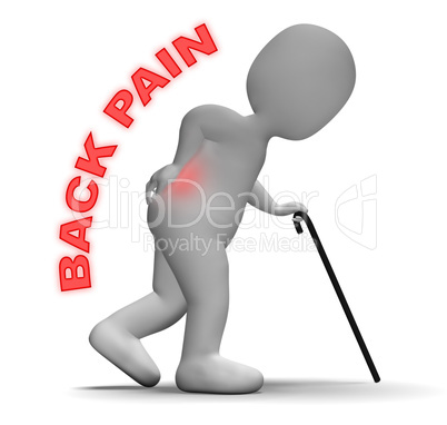 Back Pain Represents Spinal Column And Backbone 3d Rendering