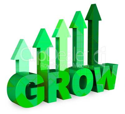 Grow Arrows Represents Improve Rising And Improvement 3d Renderi