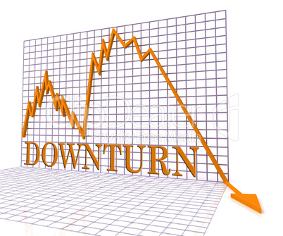 Downturn Graph Represents Market Chart And Loss 3d Rendering