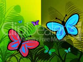 Butterflies Nature Represents Tree Scenic And Countryside